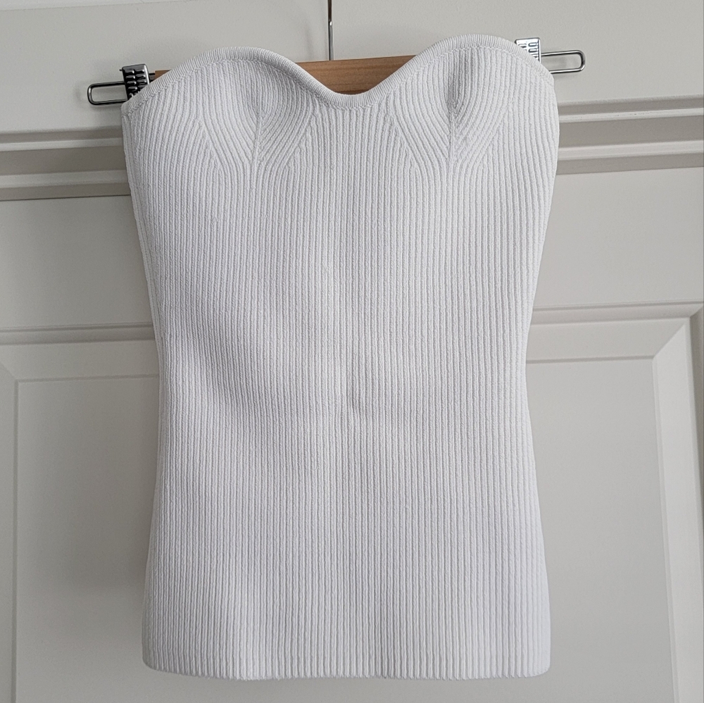 Pixie Market Ribbed Stretch-Knit Top Khaite Inspired Sz S